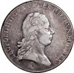  Austrian Netherlands (Belgium), silver 1 kronentaler (crocione), 1792, Milan mint, Leopold II on ob