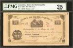 COLOMBIA. Banco de Barranquilla. 100 Pesos. 1900. P-S261. PMG Very Fine 25.