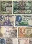 El Banco de Espana, 25 pesetas (8), 1905, 1907, 1926, 1928, 1931, 1936 and 1946, also 50 pesetas (5)