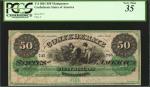 T-4. Confederate Currency. 1861 $50. PCGS Very Fine 35.