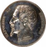 FRANCE. Napoleon III/Trade Show in Lure Silver Award Medal, 1858. Paris Mint. PCGS SPECIMEN-62.