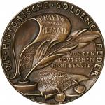 GERMANY. Weimar Republic. "The Golden Pen" Cast Bronze Medal, 1919. UNCIRCULATED.