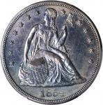 1854 Liberty Seated Silver Dollar. Unc Details--Questionable Color (PCGS).