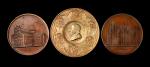 ARCHITECTURAL MEDALS. Belgium - Italy. Trio of Bronze Medals (3 Pieces), 1860-1863. Grade Range: CHO