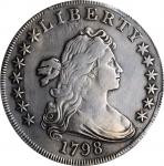 1798 Draped Bust Silver Dollar. Heraldic Eagle. BB-122, B-14. Rarity-3. Large Eagle. VF Details--Rep