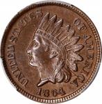 1864 Indian Cent. Bronze. AU-58 (PCGS). CAC.