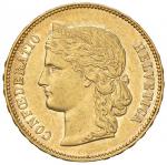 Foreign coins;SVIZZERA 20 Franchi 1893 - Fr. 495 AU (g 6.46) Minimi colpetti al bordo - SPL/SPL+;300
