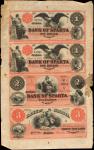 Sparta, Illinois. Bank of Sparta. June 1, 1860. Uncut Sheet $1-$1-$2-$3. Fine.
