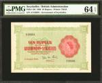 SEYCHELLES. British Administration. 10 Rupees, 1960. P-12b. PMG Choice Uncirculated 64 EPQ.