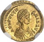 EMPIRE ROMAIN - ROMANPulchérie (414-453). Trémissis ND (444), Constantinople. NGC AU 5/5 3/5 edge ma