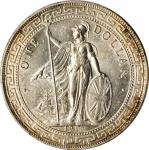 1910/00-B年英国贸易银元站洋一圆银币。孟买铸币厂。GREAT BRITAIN. Trade Dollar, 1910/00-B. Bombay Mint. PCGS MS-62 Gold Sh