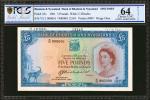 RHODESIA & NYASALAND. Bank of Rhodesia & Nyasaland. 5 Pounds, 1956-61. P-22s. Specimen. PCGS GSG Cho