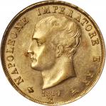 ITALY. Kingdom of Napoleon. 40 Lire, 1814-M. Milan Mint. NGC AU-58.