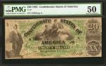 T-17. Confederate Currency. 1861 $20. PMG About Uncirculated 50.