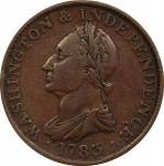 1783 Washington Draped Bust Copper. No Button. Musante GW-106, Baker-2, Breen-1189, Vlack 13-J. VF-3