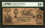 New Orleans, Louisiana. Bank of New Orleans. 1862. $500. PMG Very Good 10 Net. Hole Cancelled, Previ