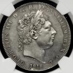 GREAT BRITAIN George III ジョージ3世(1760~1820) Crown 1818LIX NGC-UNC Details“Cleaned“ プルーフライク,洗浄ある以外 AU