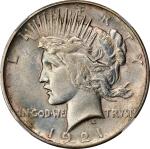 1921 Peace Silver Dollar. High Relief. AU Details--Cleaned (NGC).