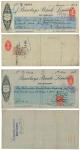 BANKNOTES,  纸钞,  REST OF THE WORLD,  其他国家, Great Britain,  Durham,  Barclays Bank Ltd: Cheques (2), 