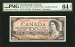 CANADA. Bank of Canada. 100 Dollars, 1954. BC-43b. PMG Choice Uncirculated 64 EPQ.
