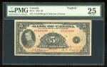 1935年加拿大5元, 编号 A1410186, 英文版. PMG 25。Bank of Canada, $5, 1935, English, serial number A1410186, (BC-