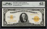 Fr. 1173. 1922 $10 Gold Certificate. PMG Choice Uncirculated 63 EPQ.