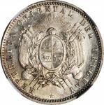 URUGUAY. 20 Centesimos, 1877-A. Paris Mint. NGC MS-63.