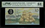 1998年澳洲10元纪念塑胶钞，编号AA15072406，PMG 64