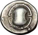 Greek Coins, Boeotia.  Federal Coinage.. AR Hemidrachm, c. 395-340 BC. Head, Boeotia p. 55, pl. IV, 