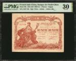 1909-21年东方汇理银行壹圆。 FRENCH INDO-CHINA. Banque de LIndo-Chine. 1 Piastre, 1901 (ND 1909-21). P-34b. PMG