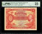 Sarawak, $10, 1929 (KNB22a;P-16) S/no. C/1 121079, PMG 251929年沙捞越10元
