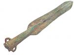 战国青铜矛一把，长约：19cm生坑绿锈，极美品