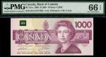 Bank of Canada, $1000, 1988, serial number EKA 1471790, purple, Queen Elizabeth II at right, signatu