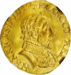 FRANCE. Henri dOr, 1559-B. Rouen Mint. Francis II. NGC AU Details--Obverse Scratched.
