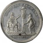 1783 Peace of Versailles Medal. White Metal, with Copper Plug. 45 mm. By J.L. Oexlein. Betts-608. MS