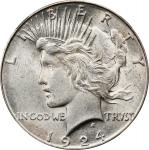1924-S Peace Silver Dollar. MS-62 (NGC).