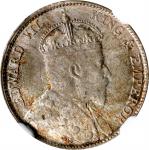 1910-B年海峡殖民地10分。孟买铸币厂。STRAITS SETTLEMENTS. 10 Cents, 1910-B. Bombay Mint. Edward VII. NGC MS-65.
