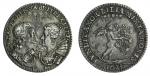 Marriage of Charles I to Henrietta Maria, AR Cast Medallion, 1625, by P. Regnier, CH. MAG. ET. HEN. 