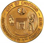 1969 Honorary Citizen of Chicago Award Medal. Bronze. Awarded to Astronaut Edwin E. Aldrin Jr. Mint 
