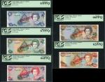 Cayman Islands Monetary Authority, a specimen set of the 1996 series comprising $1, blue, $5, green,