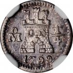 MEXICO. 1/4 Real, 1799/8-Mo. Mexico City Mint. Charles IV. NGC MS-63.