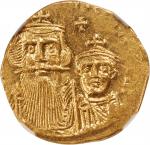 CONSTANS II, 641-668. AV Solidus (4.51 gms), Constantinople Mint, 3rd Officinae, ca. A.D. 654-668.