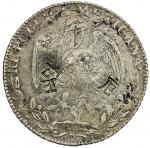CHINESE CHOPMARKS: MEXICO: Republic， AR 8 reales， 1846-Go， KM-377。8， assayer PF， several large Chine