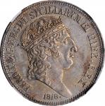 ITALY. Naples & Sicily (as the Two Sicilies). Piastra of 120 Grana, 1818. Ferdinand I. NGC AU-58.