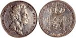 1840年荷兰银2.5盾一枚，PCGS XF45， 罕见年份