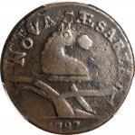 1787 New Jersey Copper. Maris 56-n, W-5310. Rarity-1. Camel Head--Overstruck on a Connecticut Copper