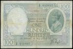 1917-36年印度一佰卢比，正面退色，AVF，少见