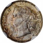 1867年香港五仙。香港造币厂。 HONG KONG. 5 Cents, 1867. Hong Kong Mint. Victoria. NGC MS-64.