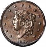 1835 Matron Head Cent. N-6. Rarity-1. Small 8 and Stars. MS-64 BN (PCGS). CAC.