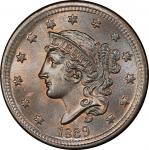 1839 Modified Matron Head Cent. Newcomb-9. Silly Head. Rarity-2. Mint State-67 BN (PCGS).